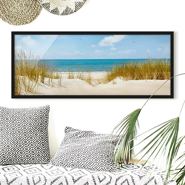 Bild mit Rahmen Strand - Panorama Strand an der Nordsee günstig online kaufen