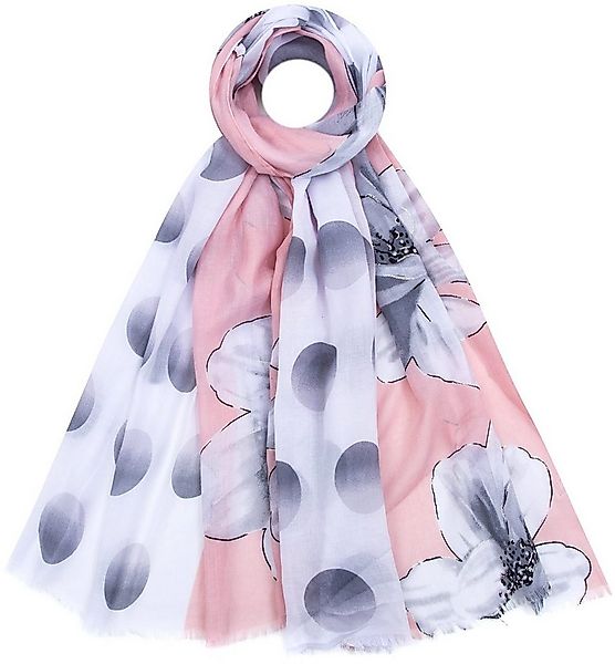 Faera Modeschal, Damen Schal mit Blumen weich und leicht Punkte günstig online kaufen