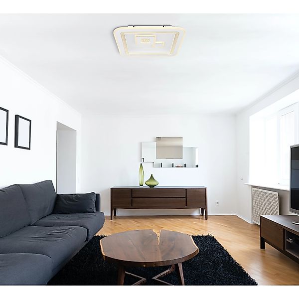 Globo LED-Deckenleuchte Valeria 1-flammig Weiß 466 x 466 x 74 mm günstig online kaufen