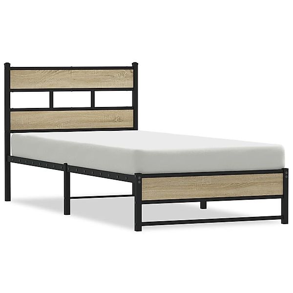 vidaXL Bett Metallbett ohne Matratze Sonoma-Eiche günstig online kaufen