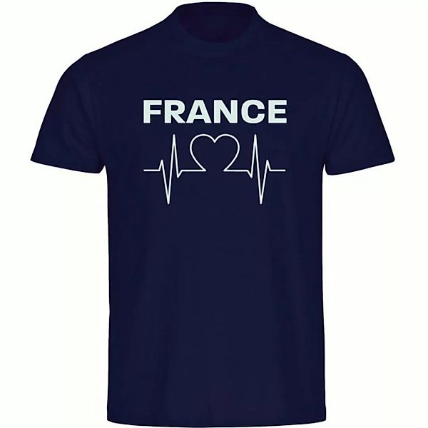 multifanshop T-Shirt Herren France - Herzschlag - Männer günstig online kaufen