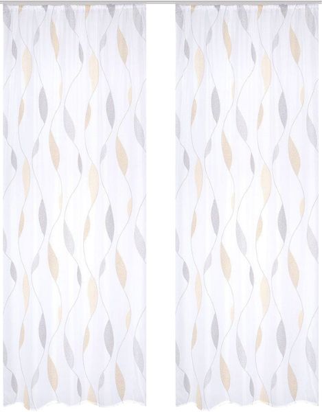 HOME WOHNIDEEN Vorhang "PAOLO" Kräuselband 2 Stk. tlg. 2er Pack Kräuselband günstig online kaufen