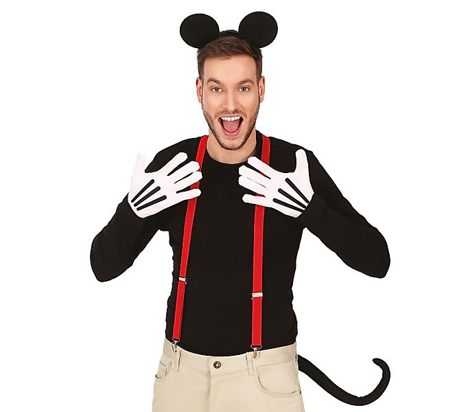Fiestas Guirca Kostüm, Maus Kostüm Set Haarreif Handschuhe Schwanz Rot Schw günstig online kaufen