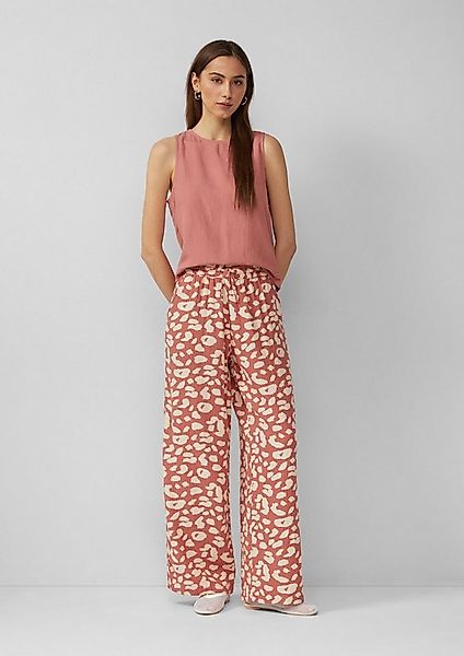 QS Chinos Hose Wide-Leg-Hose aus Musselin günstig online kaufen