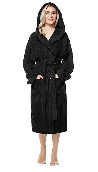 Arus Damenbademantel Pandora, waden lang, mit Kapuze, 100% Baumwolle, für S günstig online kaufen