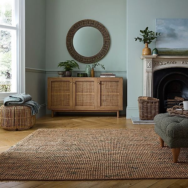 FLAIR RUGS Teppich "Jute Boucle" rechteckig 7 mm Höhe aus 100% Jute, mit Fr günstig online kaufen