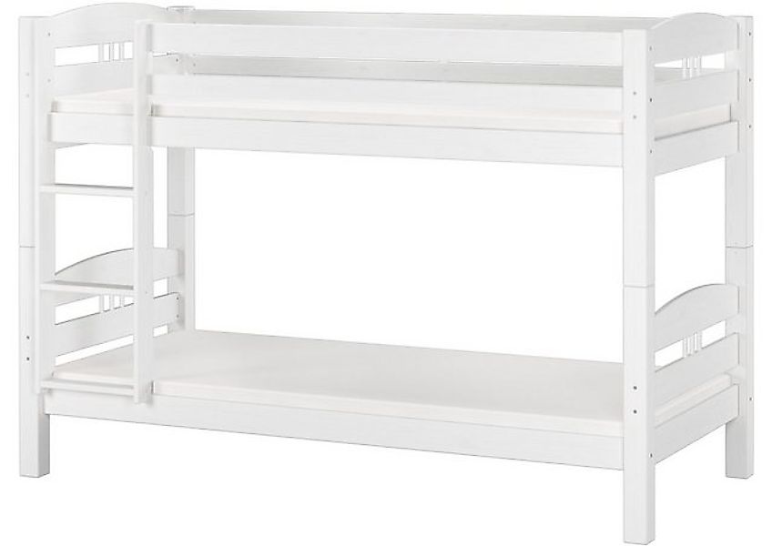 ERST-HOLZ Etagenbett Etagenbett 90 x 200 Kiefer Weiß mit Rollroste und Matr günstig online kaufen