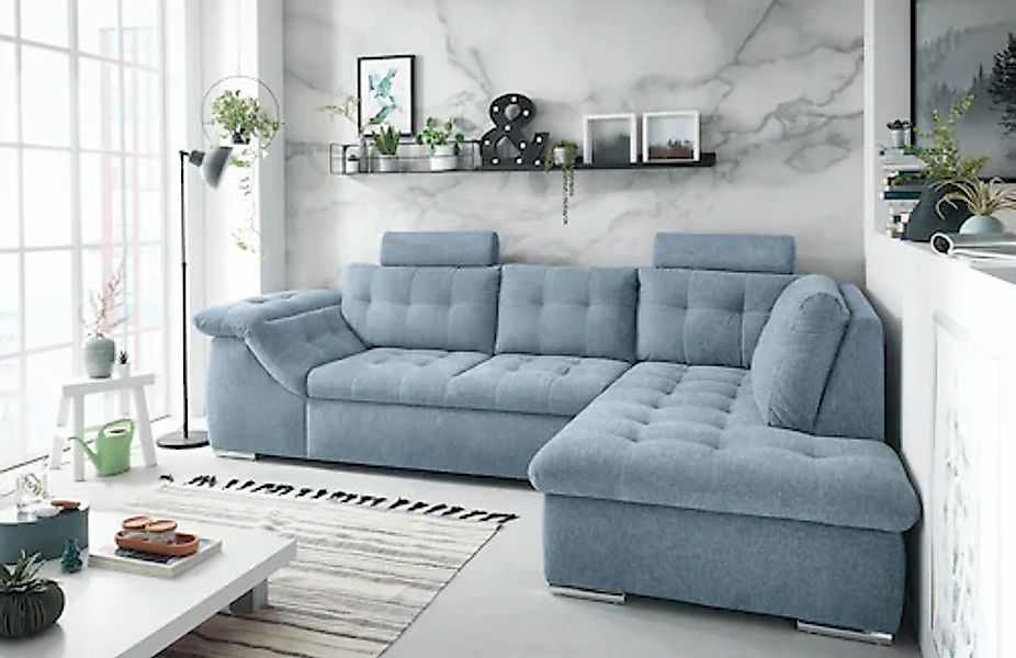 ED EXCITING DESIGN Ecksofa »Oman L-Form« mit Bettfunktion, Bettkasten, Armt günstig online kaufen