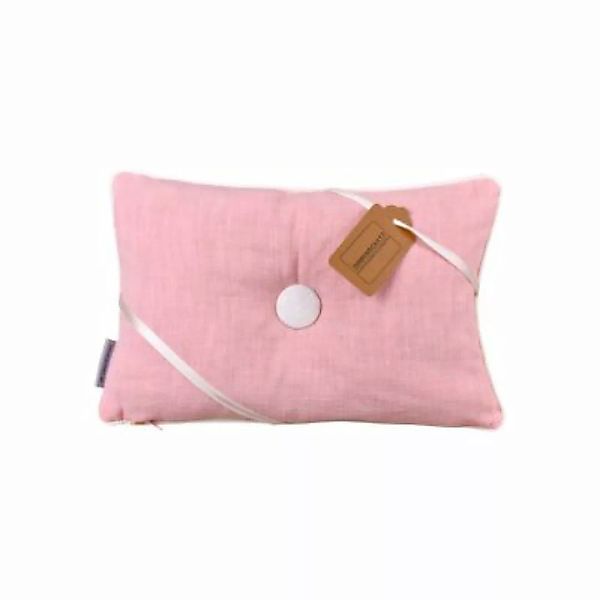 ZIRBENSCHATZ Zirbenkissen rosa/weiß mit Knopf 100% Leinen mit Reißverschlus günstig online kaufen