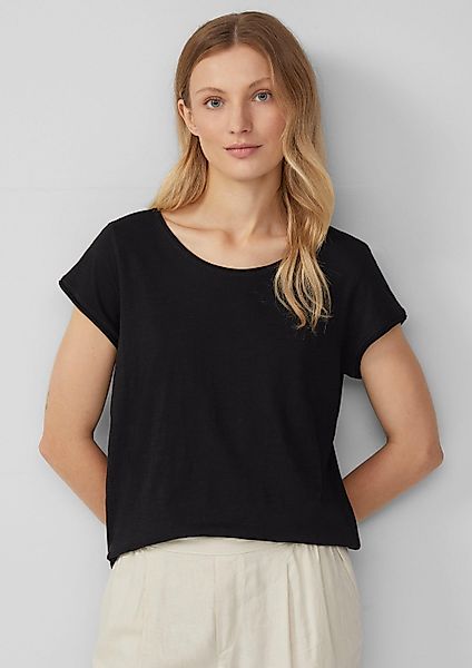 s.Oliver Kurzarmshirt T-Shirt T-Shirt mit Rollkanten günstig online kaufen