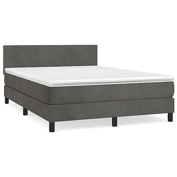 vidaXL Boxspringbett mit Matratze Dunkelgrau 140x190 cm Samt1396994 günstig online kaufen