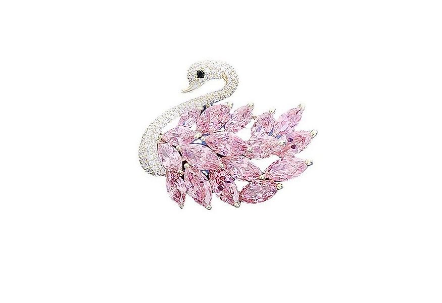 MayTree Brosche "Schwan",rosa (Stück, 1-tlg), Metallbrosche mit Glassteinen günstig online kaufen