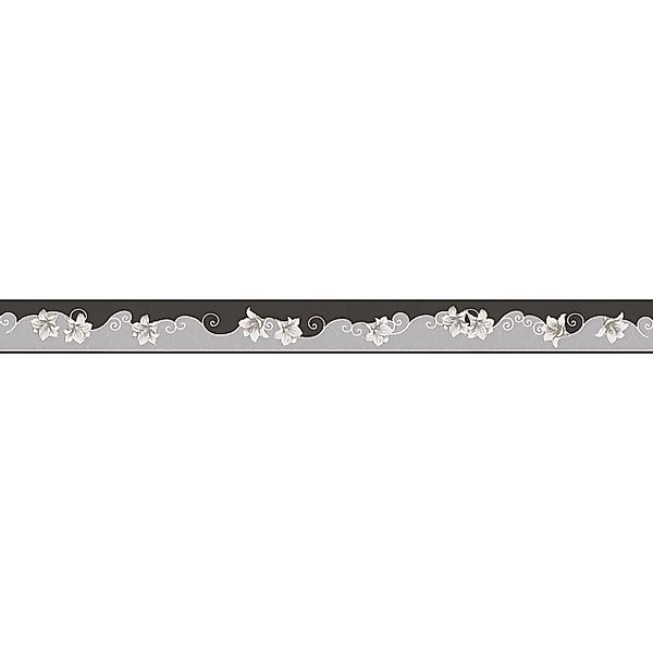 Bricoflor Ornament Bordüre in Schwarz und Silber Neobarock Tapetenbordüre m günstig online kaufen