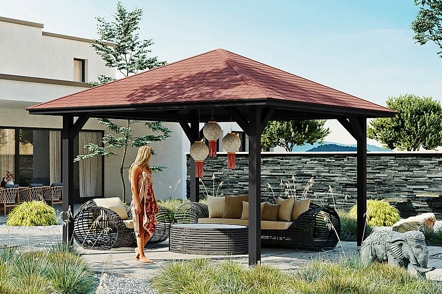 Skanholz Pavillon "Cannes 2", 4-Eck, BxT: 439x439 cm günstig online kaufen