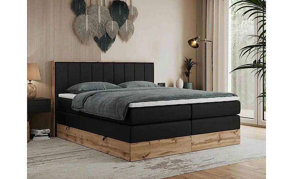 Boxspringbett mit Bettkasten Bellissimo King ¦ schwarz ¦ Maße (cm): B: 188 günstig online kaufen