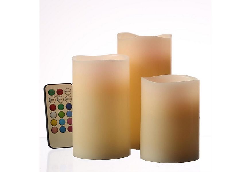 MARELIDA LED-Kerze LED Kerzenset Echtwachs Farbwechsel Fernbedienung Timer günstig online kaufen