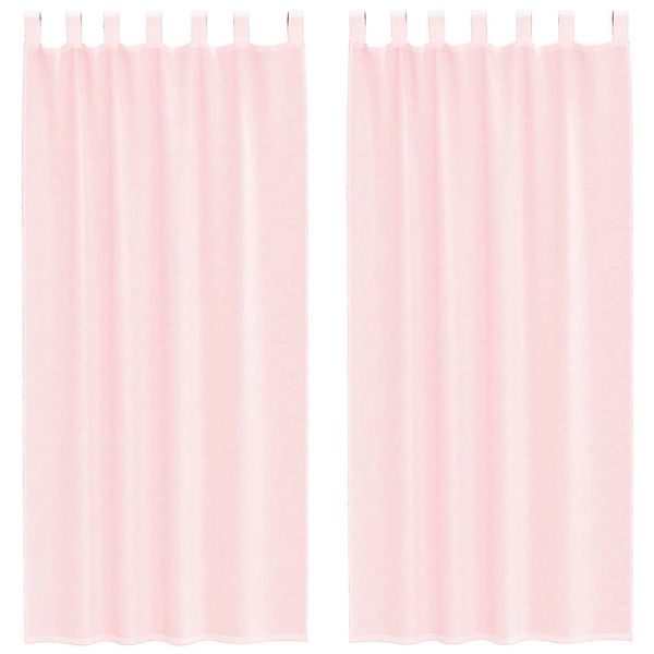 vidaXL Voile Vorhänge mit Schlaufen 2 Stk Hellrosa 140x245 cm 4102279 günstig online kaufen