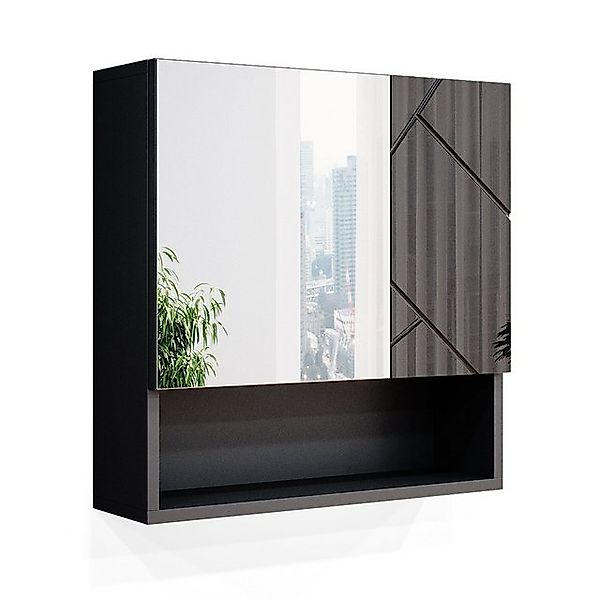 Vicco Badspiegelschrank Irma Anthrazit Hochglanz 54 x 55 cm günstig online kaufen