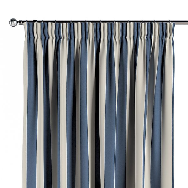 Vorhang mit Kräuselband, blau-weiß, Quadro (143-90) günstig online kaufen