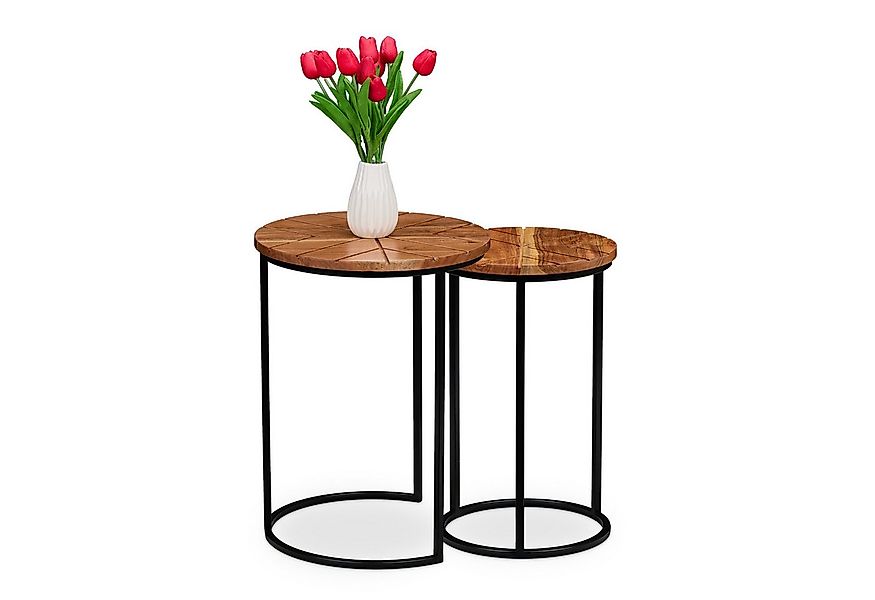 relaxdays Satztisch 2er Set Akazienholz günstig online kaufen