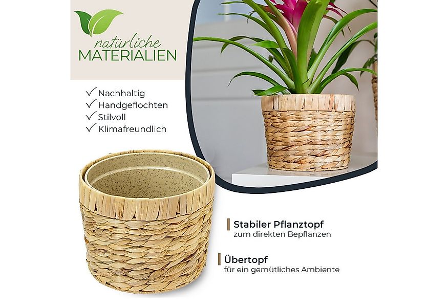 HMF Wasserhyazinthentopf Innovativer Blumentopf geflochten aus Wasserhyazin günstig online kaufen