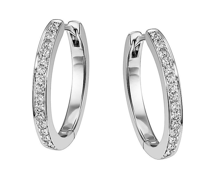 Reflexion Diamonds Klappcreolen rund aus 585/750 Gelb- oder Weißgold, Brill günstig online kaufen