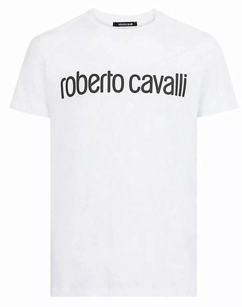 roberto cavalli Print-Shirt FIRENZE LOGO PRINT LUXURY RETRO T-SHIRT WEIß günstig online kaufen