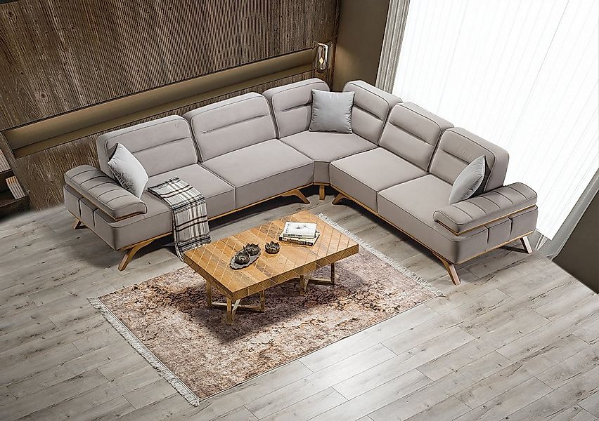 Viva Möbel Sofa DORA, L305 x R305 cm, Elegantes Design mit erstklassigem Ko günstig online kaufen