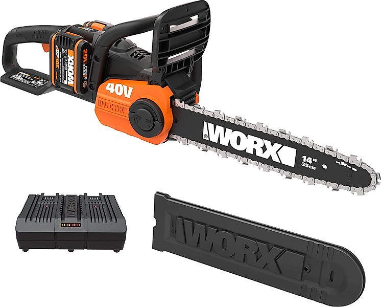 Worx Akku-Kettensäge WG384E, 35 cm Schwertlänge, günstig online kaufen