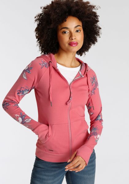 KangaROOS Kapuzensweatjacke mit blumigem Druck im Hawaii-Look günstig online kaufen