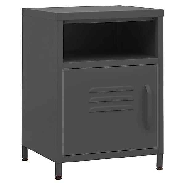 vidaXL Nachttische 2 Stk Anthrazit 35x35x51 cm Stahl Modell 1 günstig online kaufen