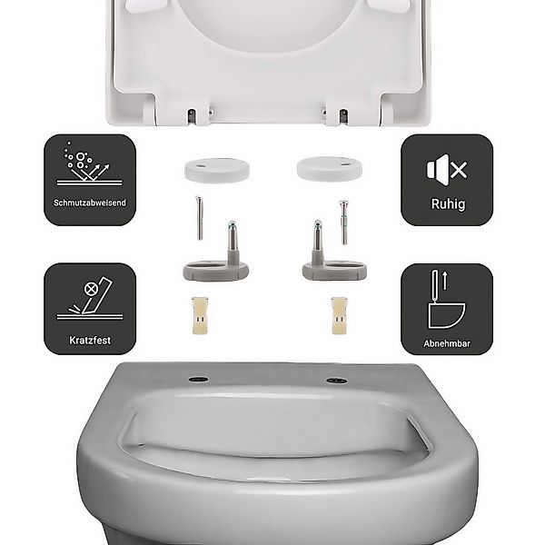 Tooluck WC-Sitz Sanftschließend in Weiß mit günstig online kaufen