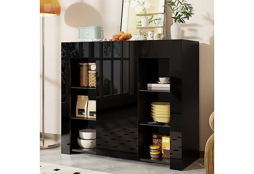 Merax Sideboard Buffetschrank mit Hochglanz-Front (1 St., für Wohnzimmer, E günstig online kaufen
