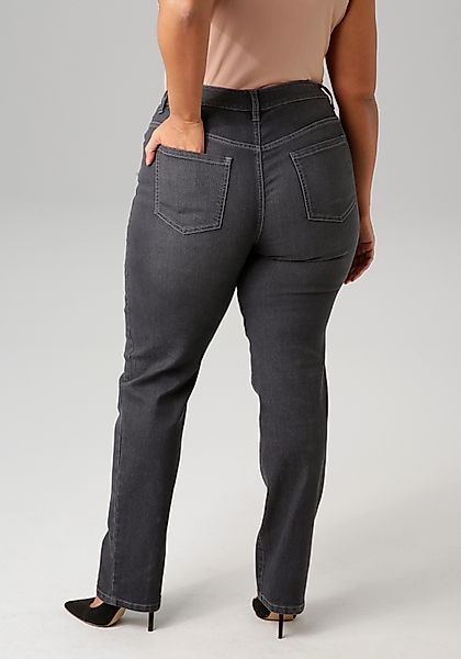 Aniston PLUS Straight-Jeans, mit leichtem Used-Effekt günstig online kaufen