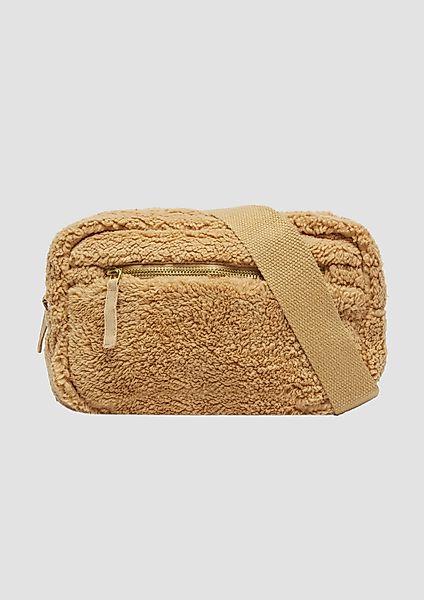 QS Tragetasche Crossbody-Bag aus Teddyplüsch, Reißverschluss günstig online kaufen