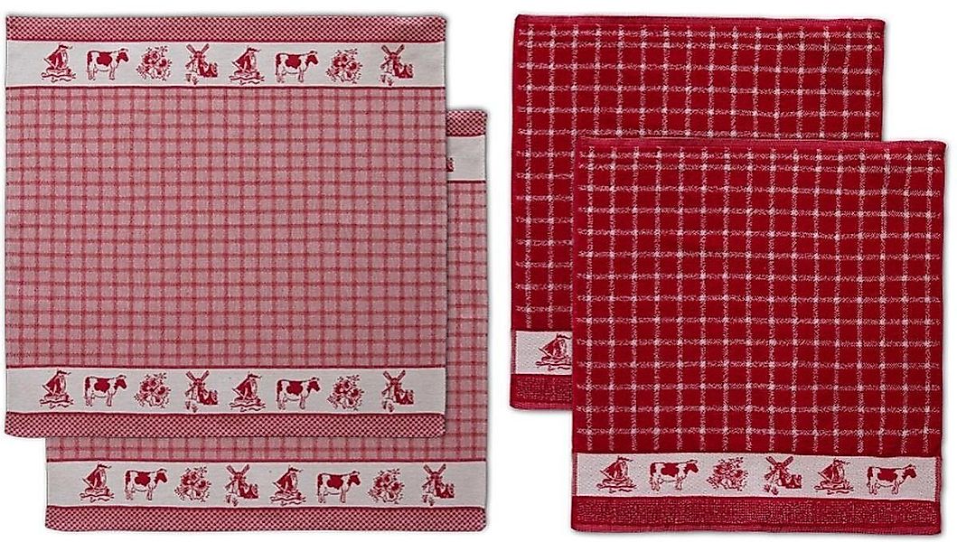 DDDDD Geschirrtuch Dutchie, (Set, 4-tlg), Combiset: 2 Küchentücher & 2 Gesc günstig online kaufen