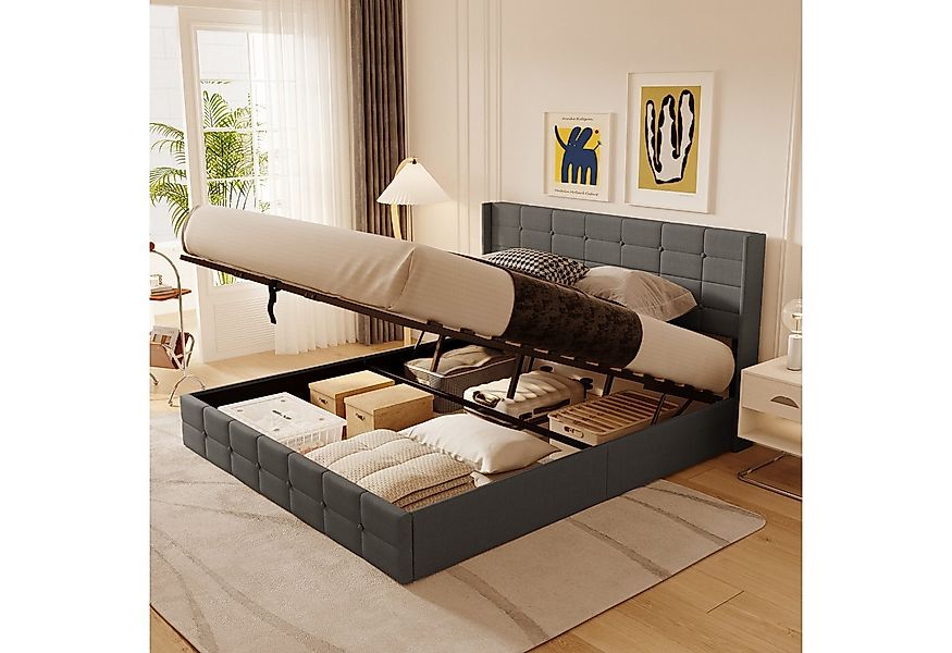 Bealife Polsterbett Einzelbett/Doppelbett mit hydraulischem Stauraum (120/1 günstig online kaufen