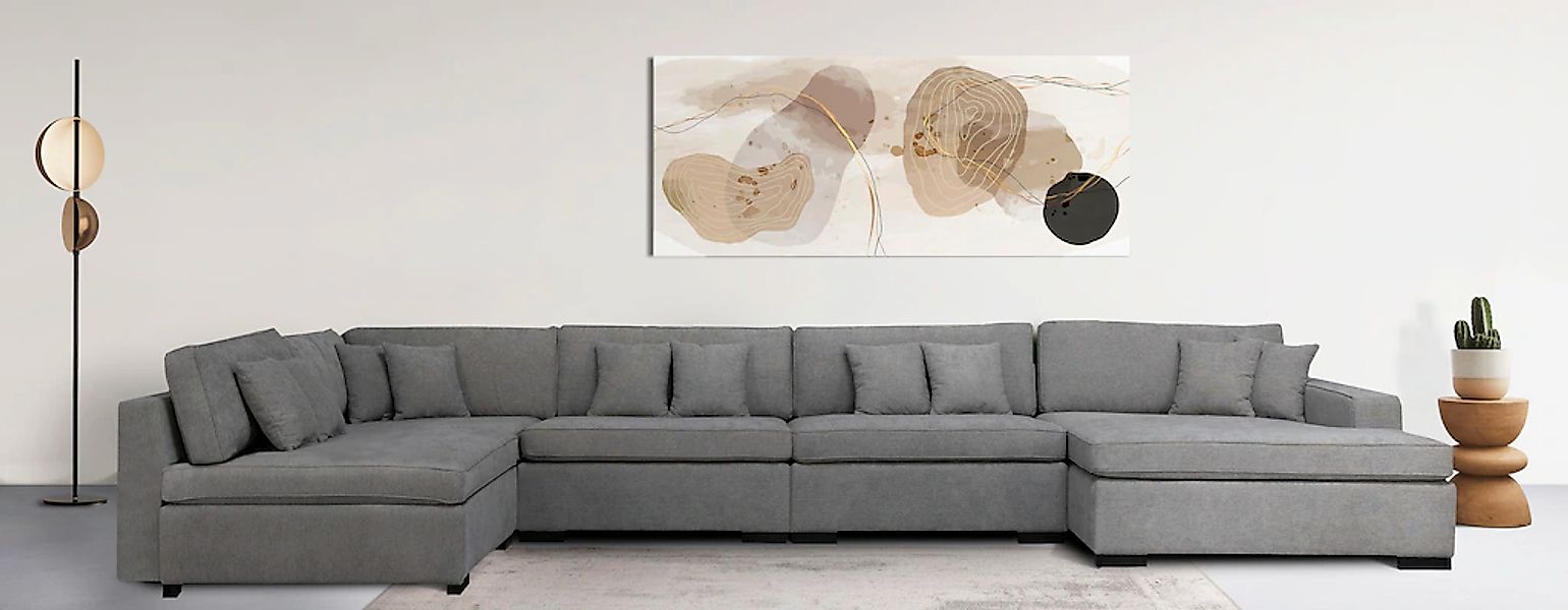 Home affaire Wohnlandschaft "Skara XXL U-Form", Lounge-Sofa XXL mit Federke günstig online kaufen