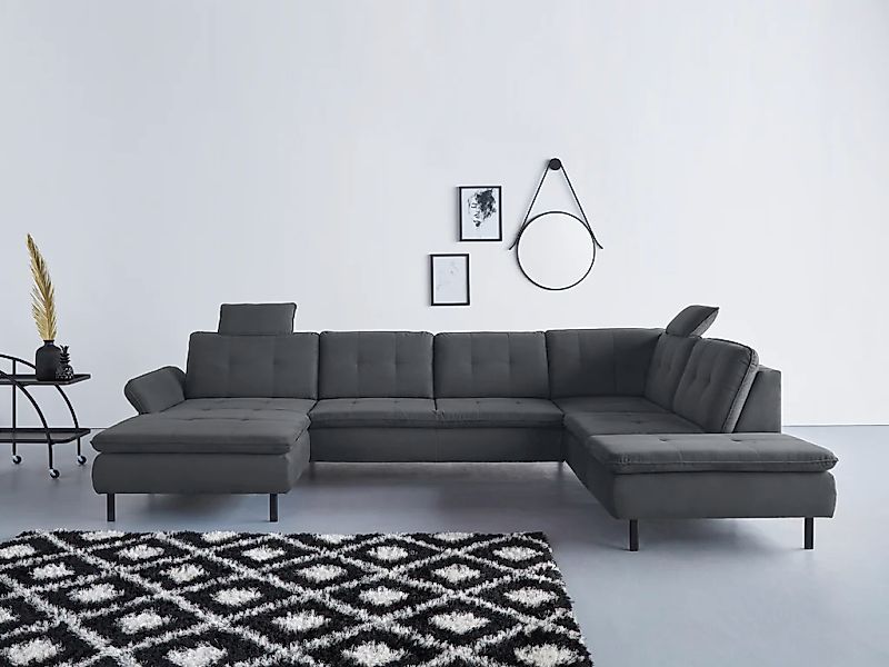 Home affaire Wohnlandschaft "Birkholm U-Form" Armlehnverstellung, auch in E günstig online kaufen