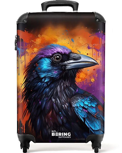 NoBoringSuitcases.com© Hartschalen-Trolley Krähe mit buntem Graffiti günstig online kaufen