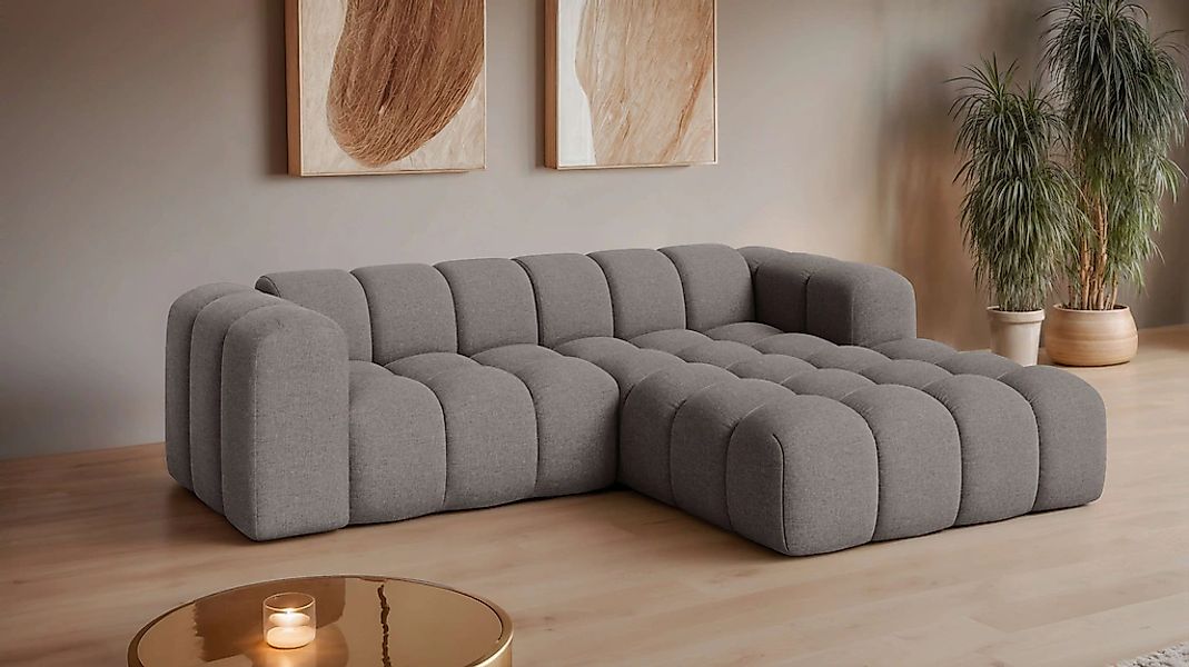 OTTO home Ecksofa "KALLIE Design-Sofa mit Wellenunterfederung, Bubble-Optik günstig online kaufen