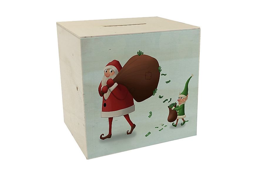 speecheese Spardose Weihnachtsmann mit einem Sack voll Geld und Weihnachtse günstig online kaufen