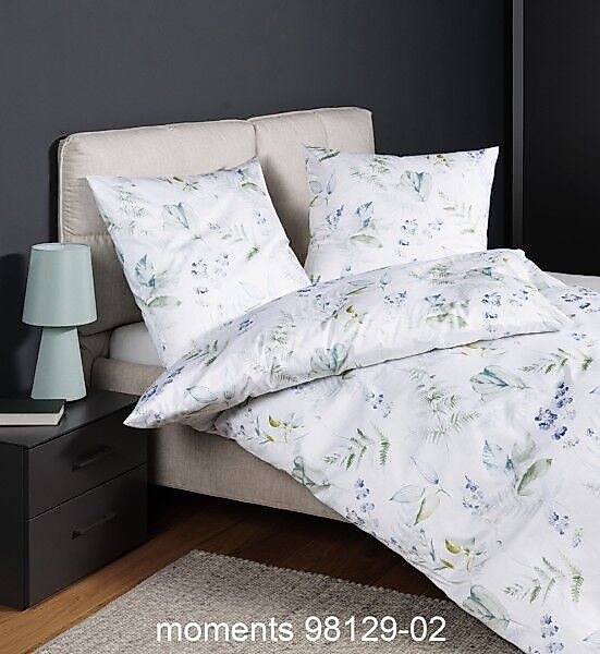 Janine Janine Mako-Satin Bettwäsche moments 98129 silberblau grün Größe:  1 günstig online kaufen