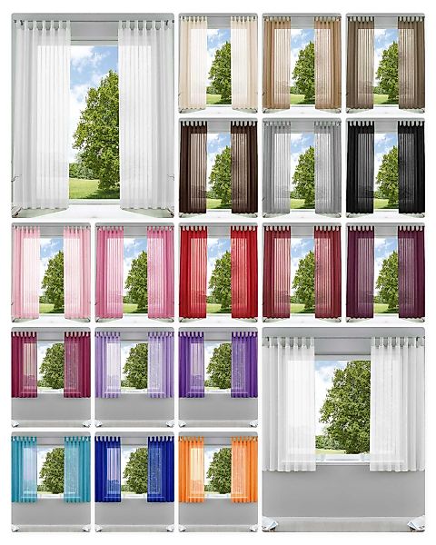 Gardinenbox Gardine, Schlaufen (2 St), transparent, günstig online kaufen