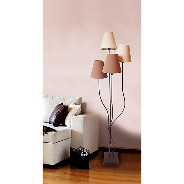 Näve Stehleuchte Twiddle 4-flammig Beige-Braun günstig online kaufen