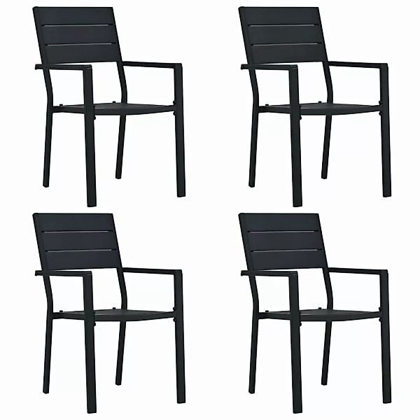 Gartenstühle 4 Stk. Schwarz Hdpe Holz-optik günstig online kaufen