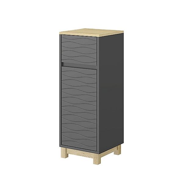 Vicco Midischrank Livia, Anthrazit/Holz, 30 x 80 cm mit Schublade günstig online kaufen