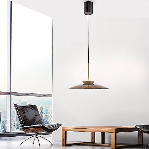 PURE LED-Hängelampe E-Moon bronze Glas/Aluminium Ø 50 cm CCT günstig online kaufen