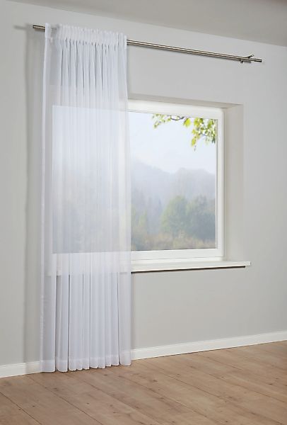 GARDINIA Gardine "Schal mit Gardinenband Voile Uni" verdeckte Schlaufen 1 S günstig online kaufen