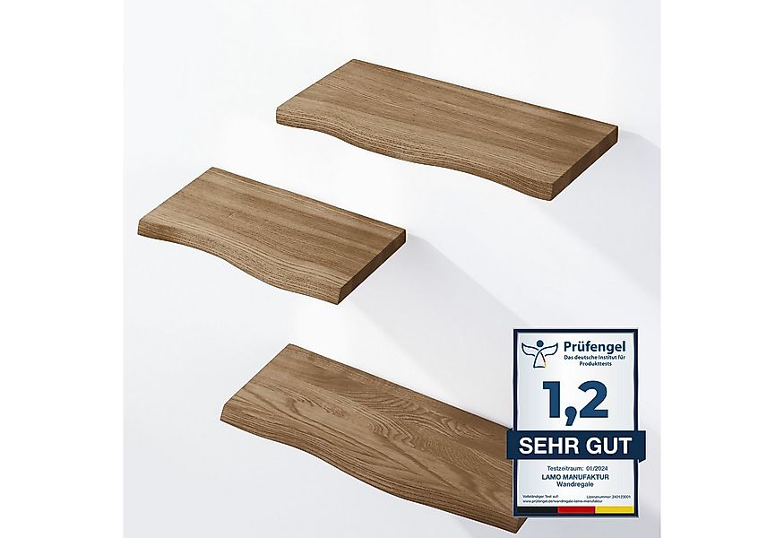 LAMO Manufaktur Wandregal LAMO Manufaktur 3 Stück Wandregal aus Holz 42/36/ günstig online kaufen
